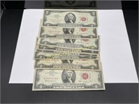 EIGHT U.S. $2 CURRENCY NOTES