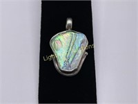 STERLING SILVER ABALONE SHELL PENDANT