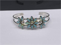 STERLING SILVER TURQUOISE CUFF BRACELET