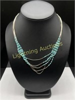 LIQUID STERLING SILVER AND TURQUOISE NECKLACE