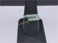 STERLING SILVER OPALITE INLAY BAND