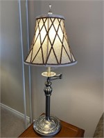 Swing-arm pewter-look table lamp S