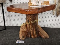 RAW WOOD ACCENT TABLE