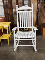 WHITE PAINTED WOODEN ROCKING CHAIR