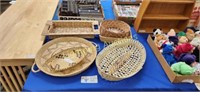 COLLECTION OF SIX HANDMADE BASKETS