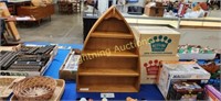 FOUR SHELF WOODEN BOAT DISPLAY
