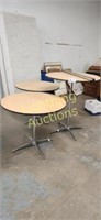 THREE WOODEN TOP TABLES