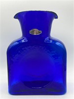 8.5” Blenko Glass Sapphire Blue Vase