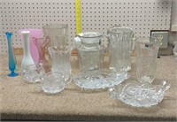 Vases and misc glass war