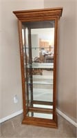 Lighted Oak Curio Tall Display China Cabinet