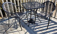 Wrought Iron Patio Bistro Cafe Table & Chairs