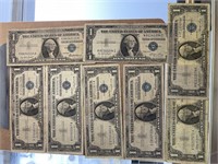 8 - One Dollar Silver Certificates