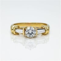 14kt Gold Diamond Tapered Baguette Engagement Ring