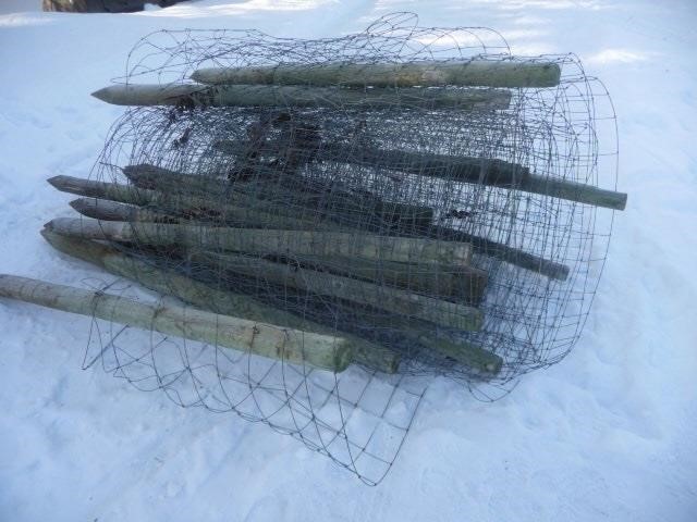 14 Treated fence Posts with page Wire
