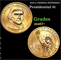 2007-p THOMAS JEFFERSON Presidential Dollar 1 Grad