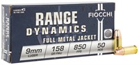Fiocchi 9APE Range Dynamics Pistol 9mm Luger 158 g