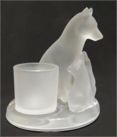 Partylite Wolf Mother and Cubs Votive Holder