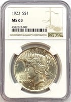 1923 Silver Peace Dollar MS-63