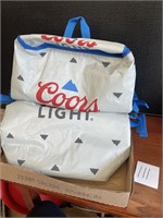 Pair of Coors Light cooler backpacks