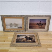 3 Nicely Framed Western Pictures