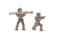 1940's Lead Soldiers w/ Bazooka & Machine Gun