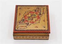 Vintage Hand Painted Wooden Cigarette Box