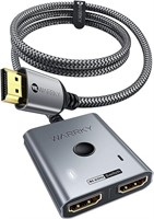 HDMI Switch 2 in 1 Out 4K@60Hz, WARRKY ?3.3ft Fixe