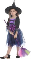 Kids Halloween Costume Set Girls Cute Witch Dress