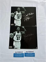 2 Michael Jordan Signed Photos "Best Wishes" COA