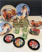 COCA COLA COLLECTABLES 4 Melamine 9” Plates, 3