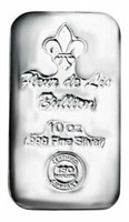 10 Ounce: Fleur De Lis .999 Fine Silver Bar