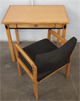 Wooden Desk W/ Drawer & Chair