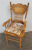 Solid Oak Chair W/ Pad