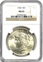 1923 Silver Peace Dollar MS-65