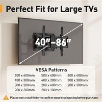 Perlegear UL-Listed Full Motion TV Wall Mount