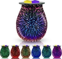 Leyoue 3D Glass Fireworks Electric Wax Melt Warmer