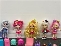 (5) Shopkins Dolls and A Few Accessories