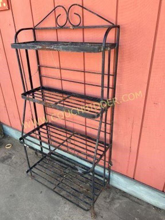 Heavy metal bakers rack style outdoor shelf