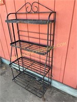 Heavy metal bakers rack style outdoor shelf