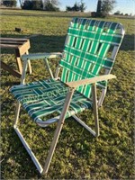 Retro aluminum metal lawn chair