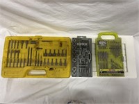 Assorted Drill Bits and Drivers, Tap and Die Set