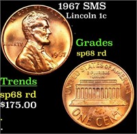 1967 SMS Lincoln Cent 1c Grades sp68 rd