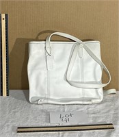 coach white leather purse