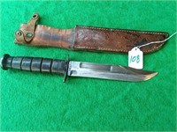 USMC KA-BAR KNIFE WITH LEATHER SHEATH
