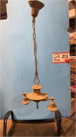 Two lamp brass chandelier