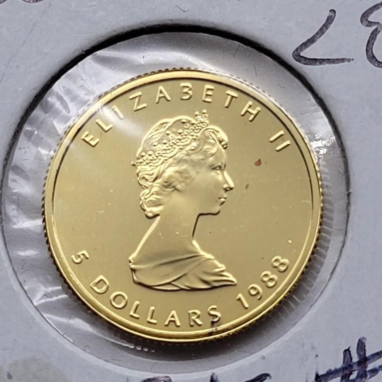 1988 1/10 OZ. GOLD MAPLE LEAF PROOF