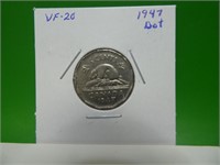 1947 Dot Nickel  V F 20  Canadian