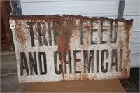 Tripp Feed and Chemical metal sign
