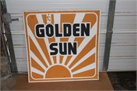 Golden Sun metal sign one sided