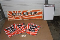 Golden Sun sign-metal one sided